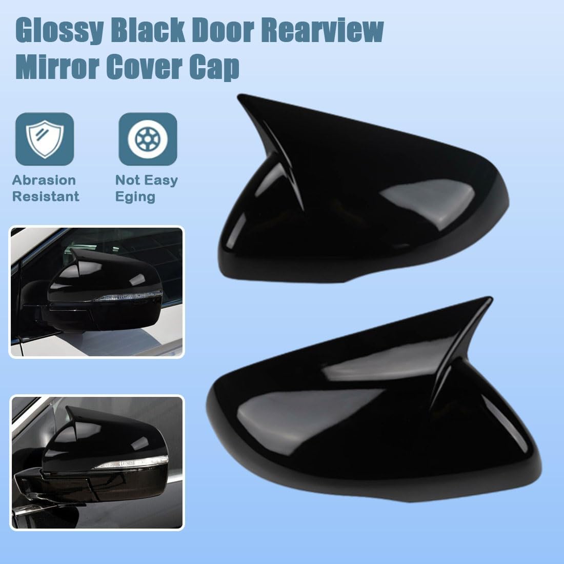 XITER Rear View Side Mirror Cover Side Mirror Cap for Ford Edge 2015-2024,Glossy Black
