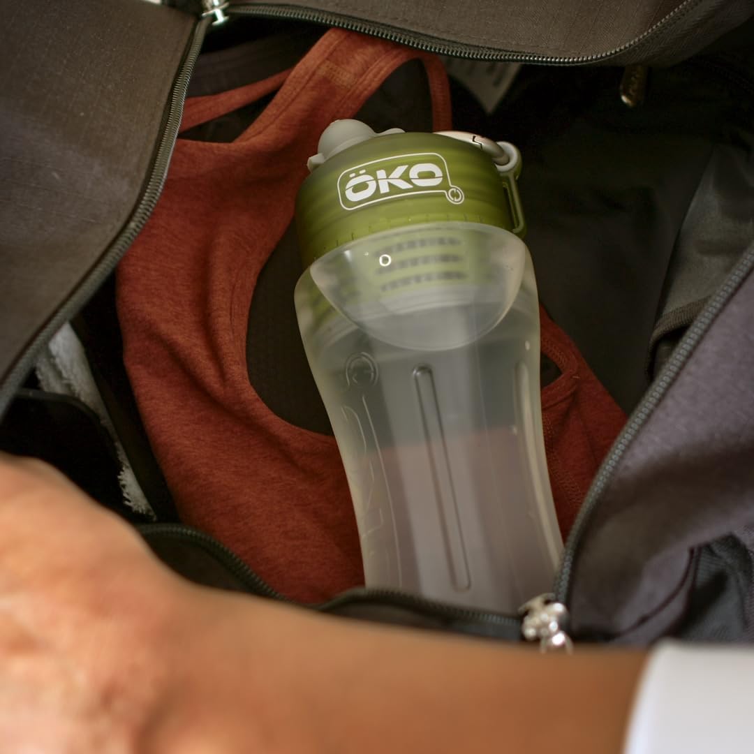 ÖKO H2O Filtration Water Bottle with Advanced Electro-Adsorption Filter, Portable Water Filter Bottle for Travel, Hiking & On The Go, BPA-Free Reusable Bottle, Long Lasting 100 Gallon Filter, 22 Oz