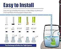 Vista 5 de Green Expert - Bomba sumergible de sumidero de 3/4 HP, máximo 4000 GPH, interruptor de flotador ajustable de alto caudal, manual automático para una