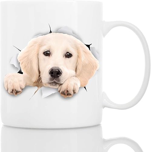 Peaking Labrador Dog Mug Taza de café de cerámica divertida Regalo perfecto para amantes de los perros Bonita taza de café novedosa Gran