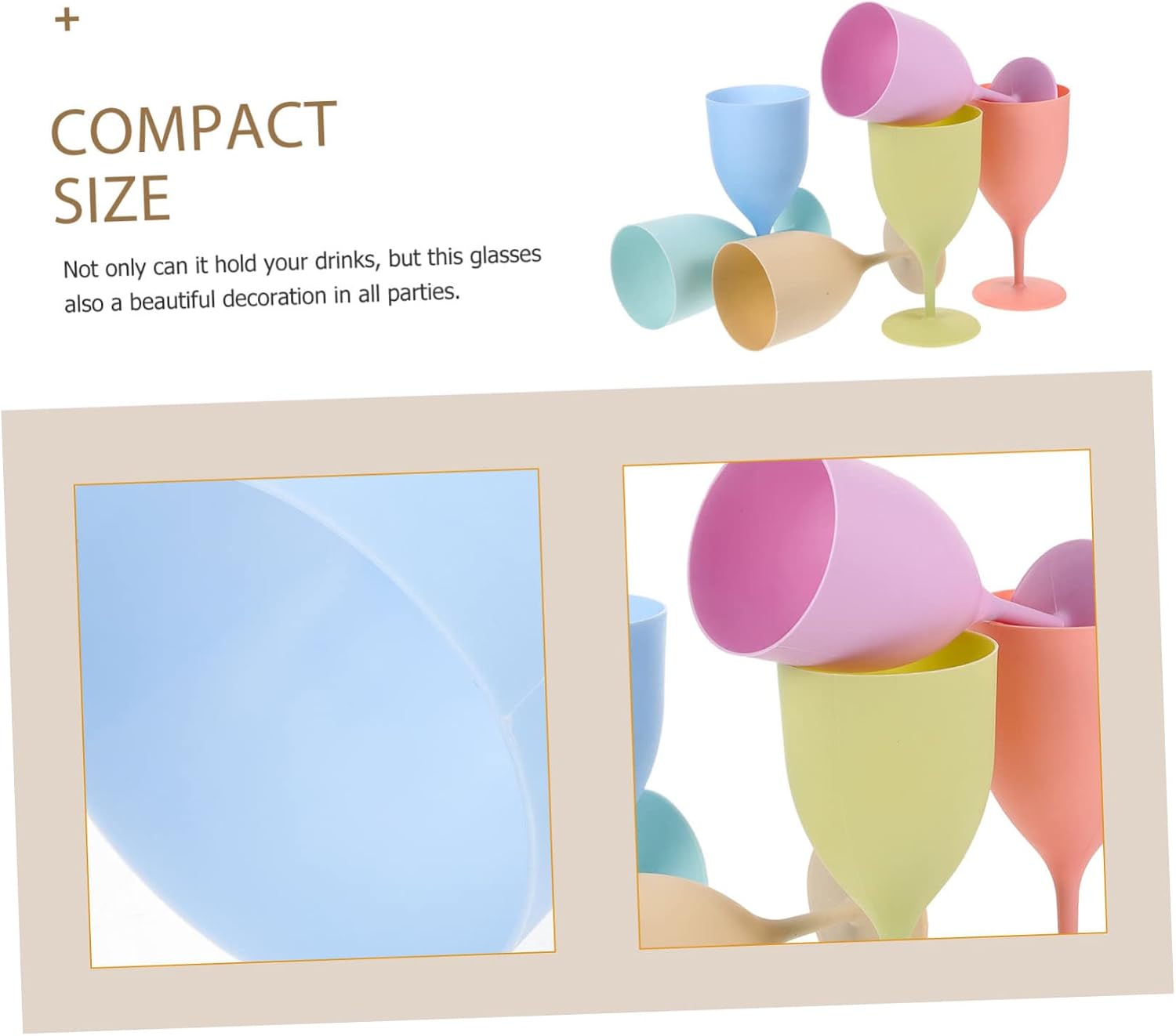 ULTECHNOVO 6pcs Macaron Drink Cup Coupe Glasses for Party Wedding Liquor Cocktail Juice Wedding Party Glass Goblets Multi-functional