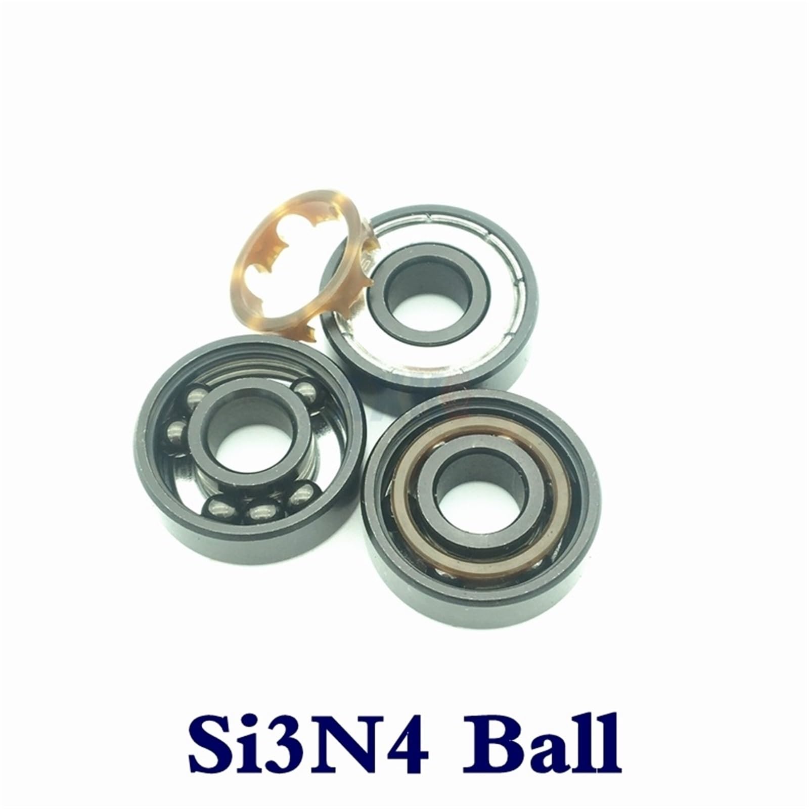 Rodamientos híbridos de cerámica de 6 bolas, 608z BSB ABEC-11, color negro Si3n4, de alta velocidad, for patines 608, rodamientos de 8 x 22 x 7 mm for spinner manual.(1PCS)