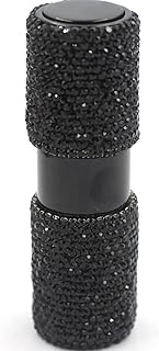 Crystal Rhinestone Empty Portable Spray Bottle, Cosmetic Perfume Essential Oil Glass Bottle 15ML (Black)