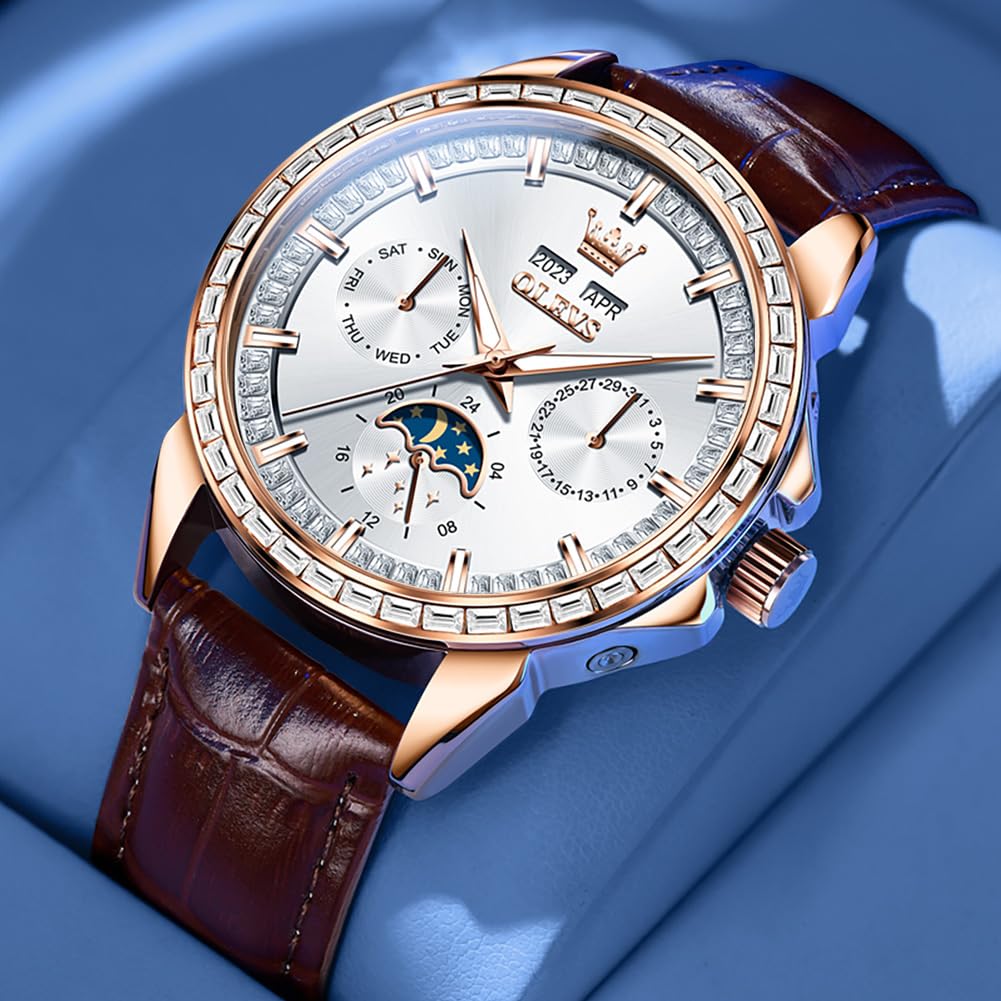 OLEVS Womens Watch Gift Set avec Bracelet Rose Gold Ladies Minimaliste Minimaliste Slim Robe DéContractéE Analogique Montre à Quartz ImperméAble
