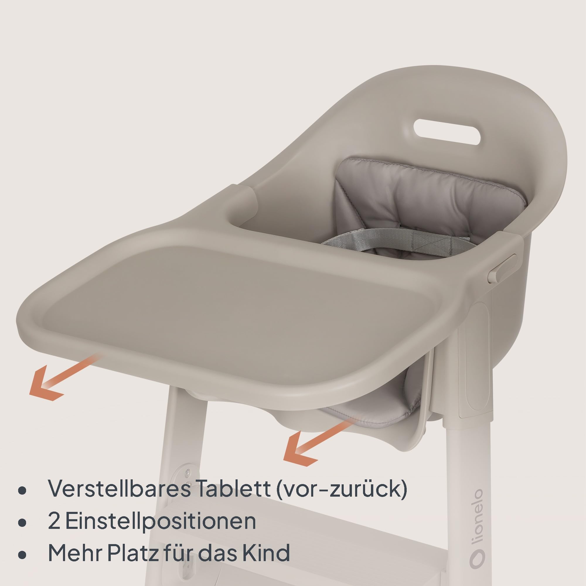 Lionelo Beny Baby Hochstuhl, Kinderhochstuhl mit Tablett, 6–36 Monate