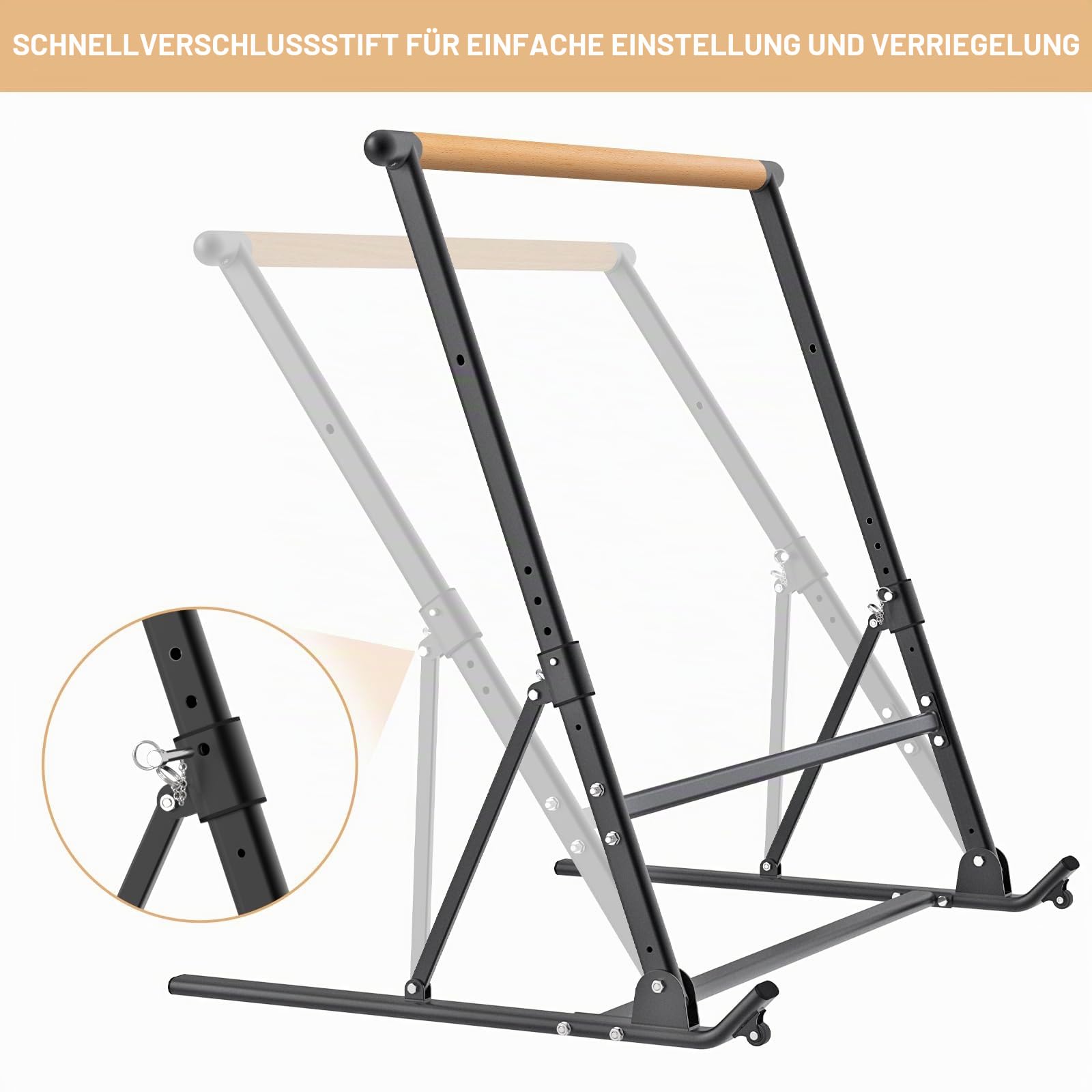 Höhenverstellbare Ballettstange freistehend