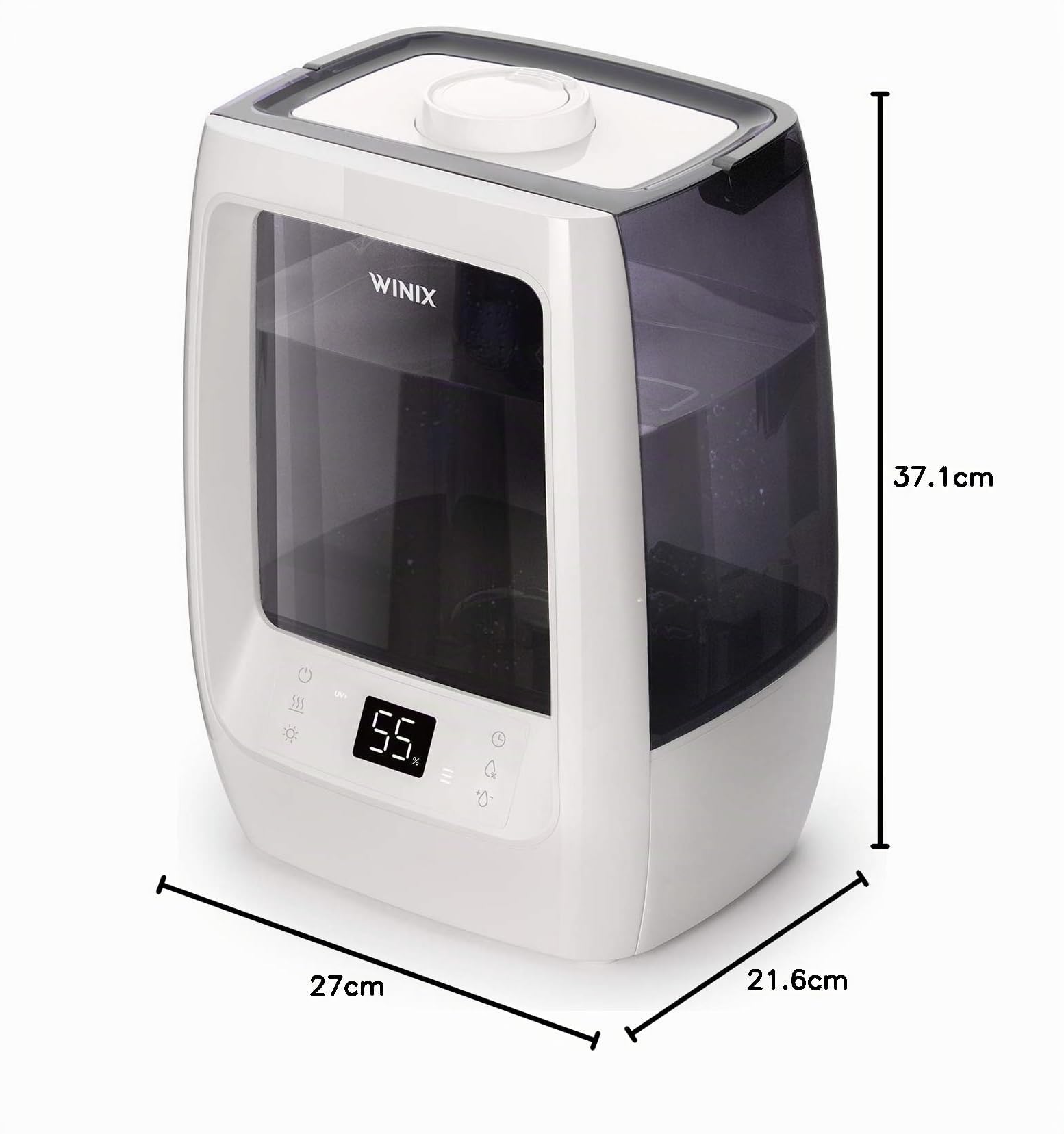 Winix L500. Humidificador Ultrasónico de 7.5L. Capacidad máxima 50m². Vapor cálido y frío, silencioso, luz nocturna. Capacidad de humidificación de hasta 400 ml/h.