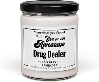 Drug Dealer Candle Gifts for Women Men - Appreciation Thank You Birthday Retirement Graduation - Coworker Staff Employee Boss Manager - 9oz Soy Wax Cinnamon Vanilla Scent