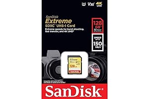 SanDisk Extreme 128GB SDXC UHS-I Memory Card: Capture Ultra-Fast 4K UHD Video and Images