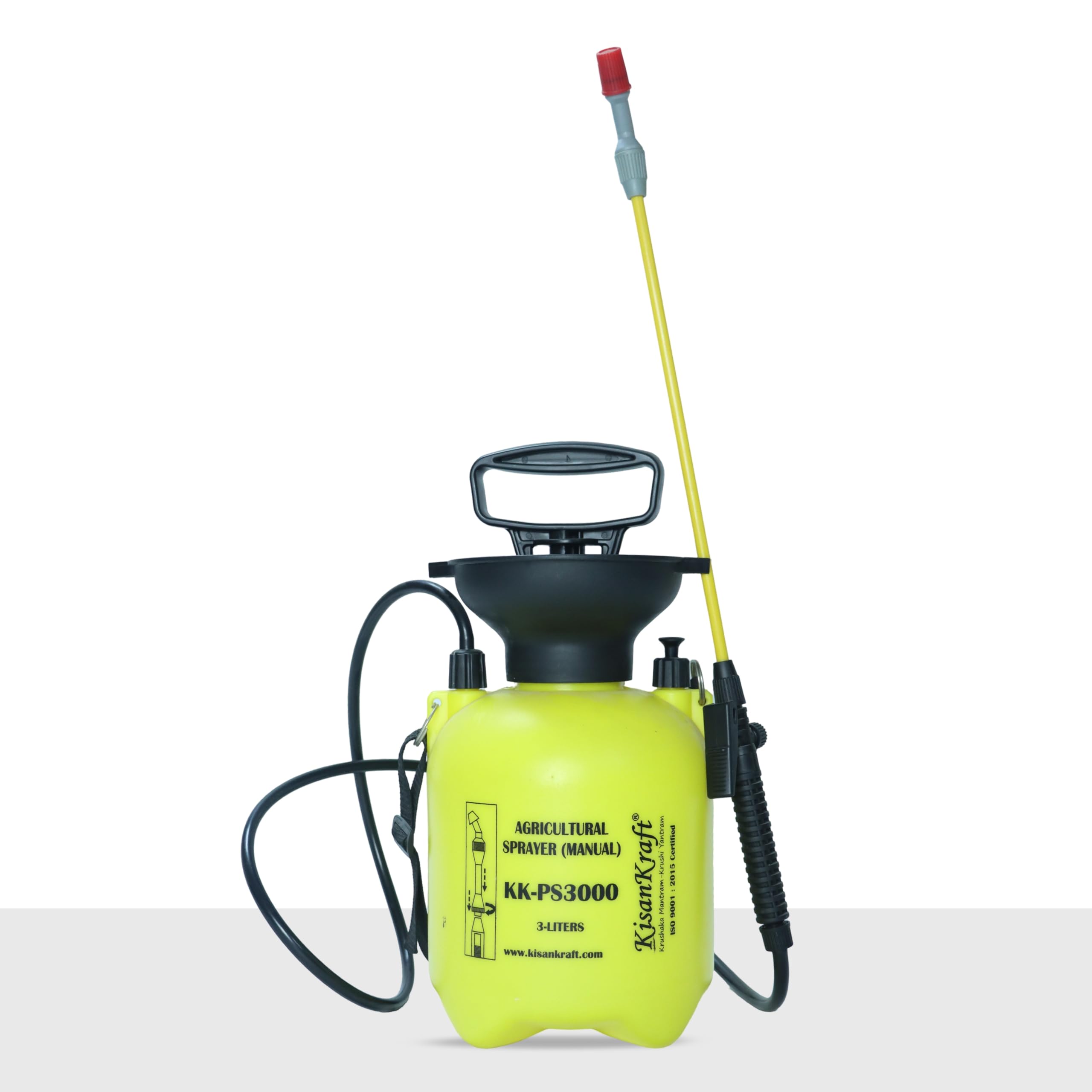 KisanKraft KK-PS3000 Manual Pressure Sprayer | Hand-Operated 3L Tank | Ideal for Precise Spraying of pesticides, fertilizers, and herbicides | Easy to use | Perfect for Small-Scale Agricultural tasks