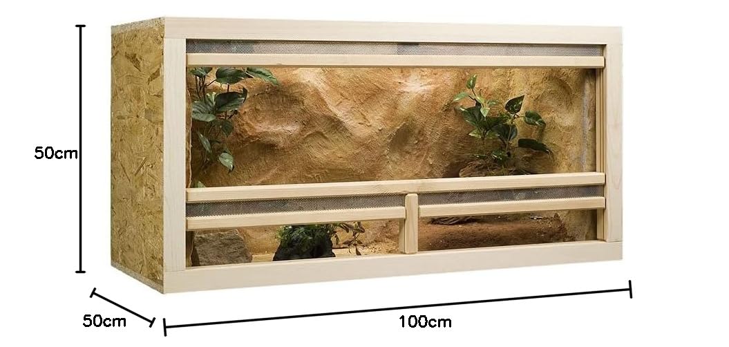 OSB Terrarium, Holzterrarium 100x50x50 cm mit Frontbelüftung