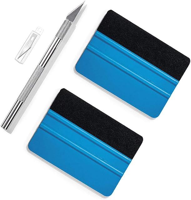 Ewrap Vinyl Wrap Tool Kit Window Film Tint Tool Wallpaper Tool with Felt Squeegee, Trim Tool for Self-Adhesive Film,Car Vinyl, Window Tinting, Craft Works