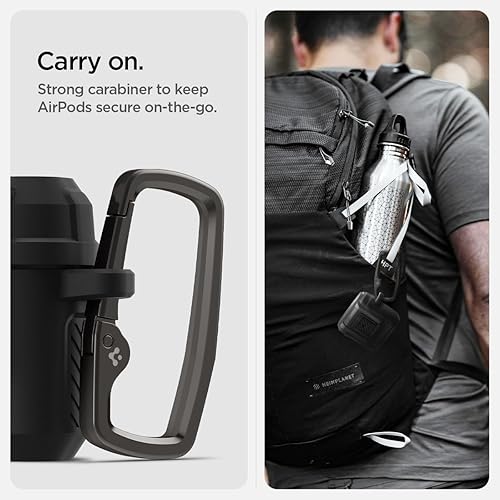 Miniatura 5 de Spigen Lock Fit - Funda diseñada para AirPods 4 (2024), clip de bloqueo seguro para protección contra caídas, color negro mate