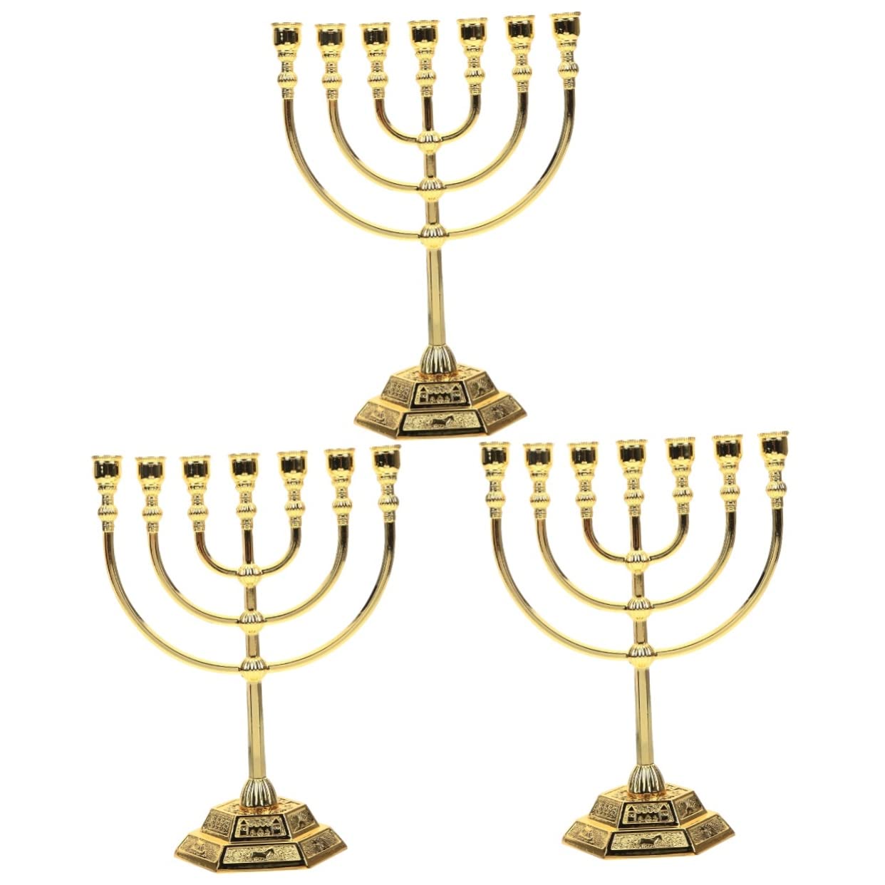 3pcs Candle Holder Decor for Desktop 7-arm Candlestick Ornaments Dining Table Candlesticks Candlestick Holder Ornament Decorative Candlestick Ornaments Jewish Candlestick Menorah