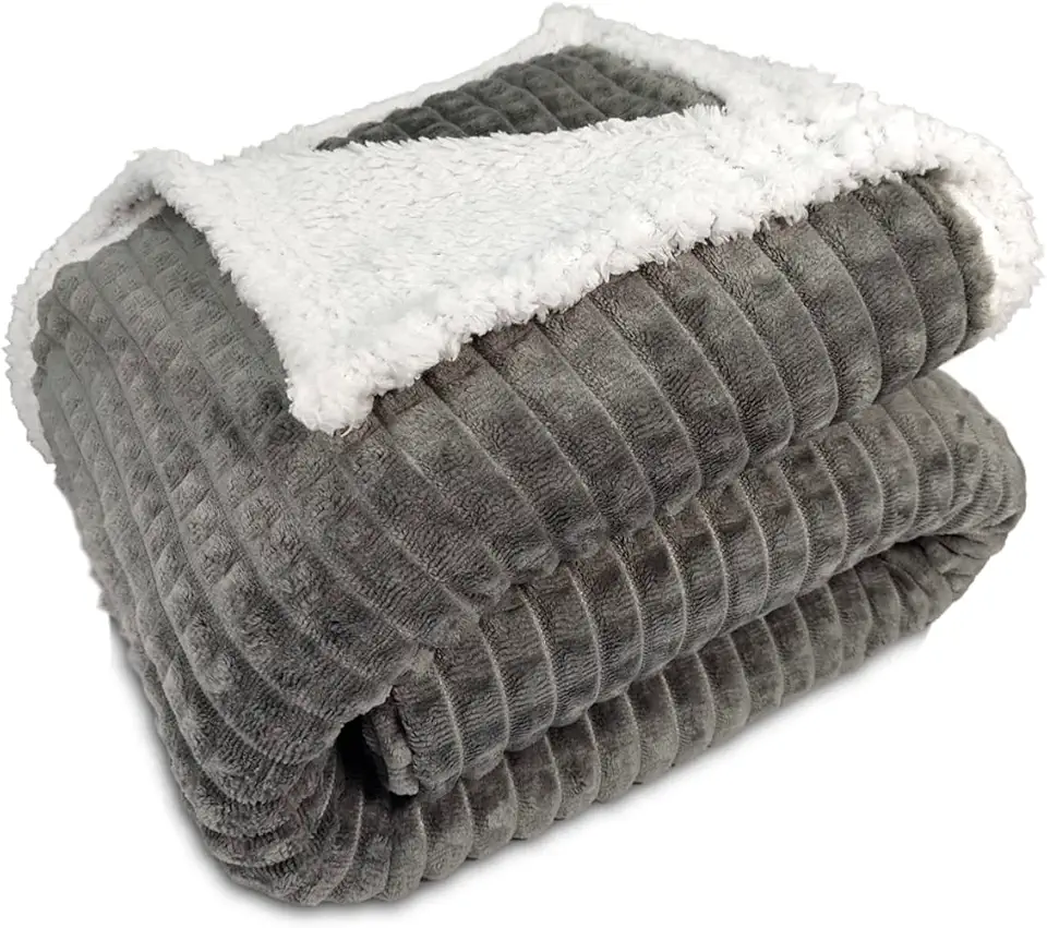 Cobertor Casal Dupla Face Corttex - Aveludado Sherpa Toque de Lã de Ovelha Carneiro - Manta Microfibra 1,80 x 2,20-100% Poliéster (Diamond Chumbo Cinza)