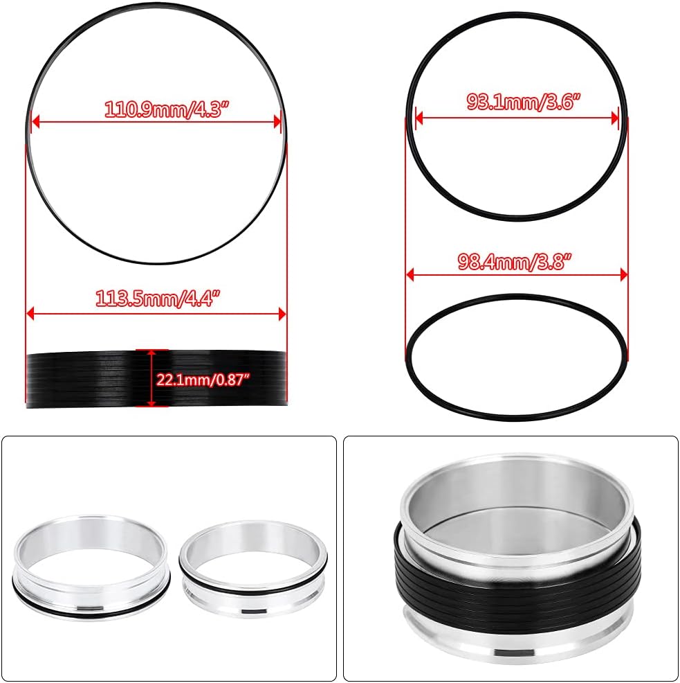 4 Inch Quick Release V Band Clamp with Flange Aluminum Quick Connect Intake Intercooler Pipe HD Clamp