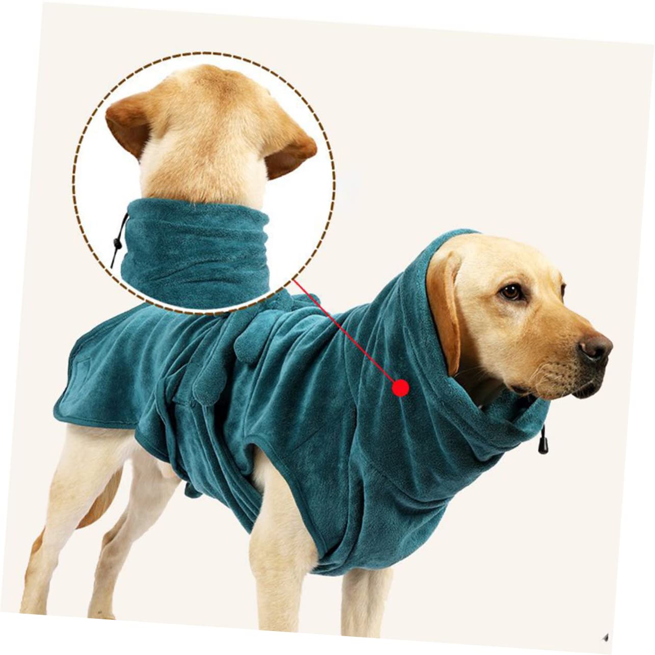 Hundebademantel Schnelltrocknend mit Taillengürtel, Nylon Polyester | Grün, für 2-15kg, Weich und Warm, für Hund und Welpe, Leicht zu Reinigen