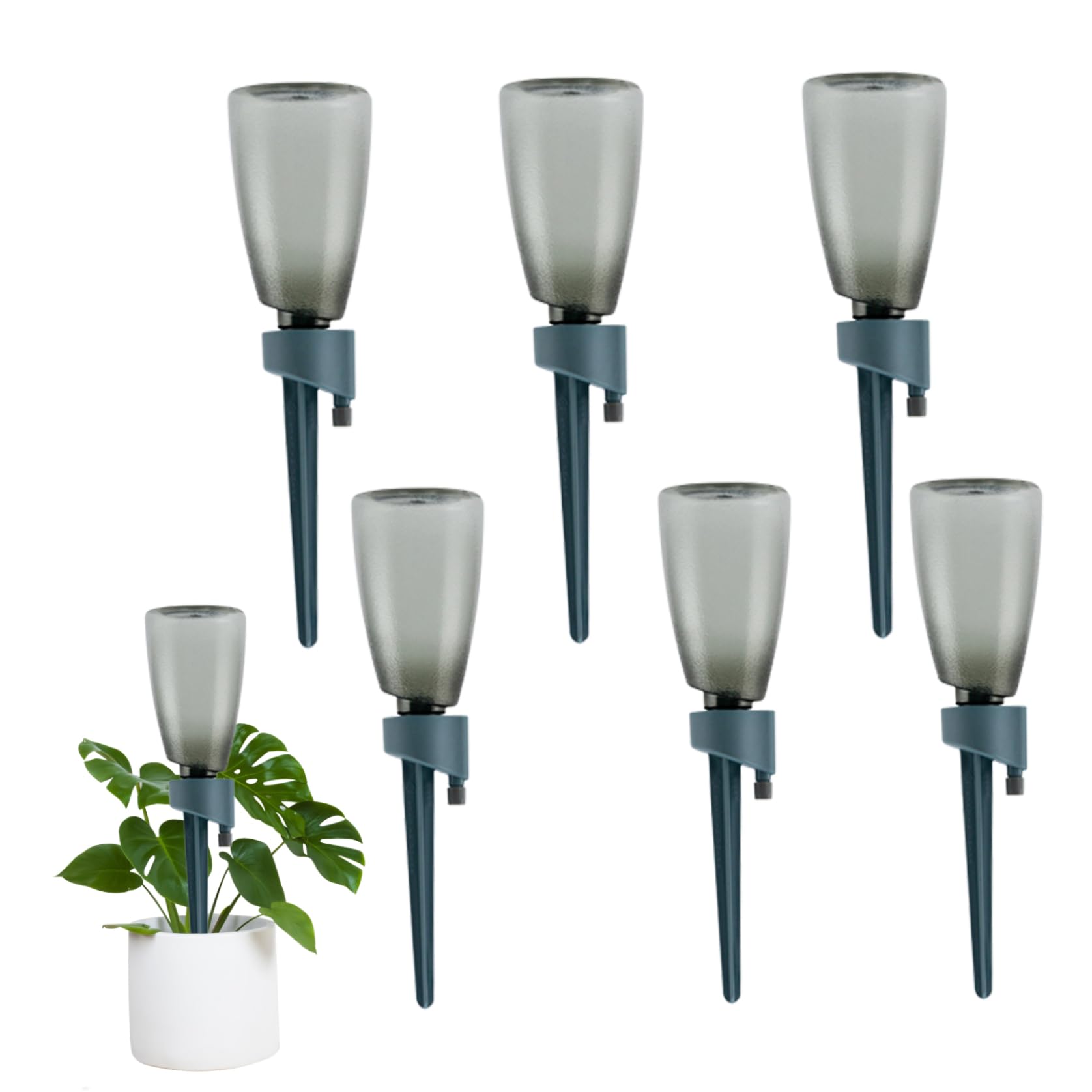 Veesper 6 * Blue Dripper+6 * Bottles 6Pcs Plant Watering Devices Plant Waterer With 6Pcs 500Ml Bottles Automatic Drip Irrigation Kits With Slow Release Control Valve For Plants Blue.