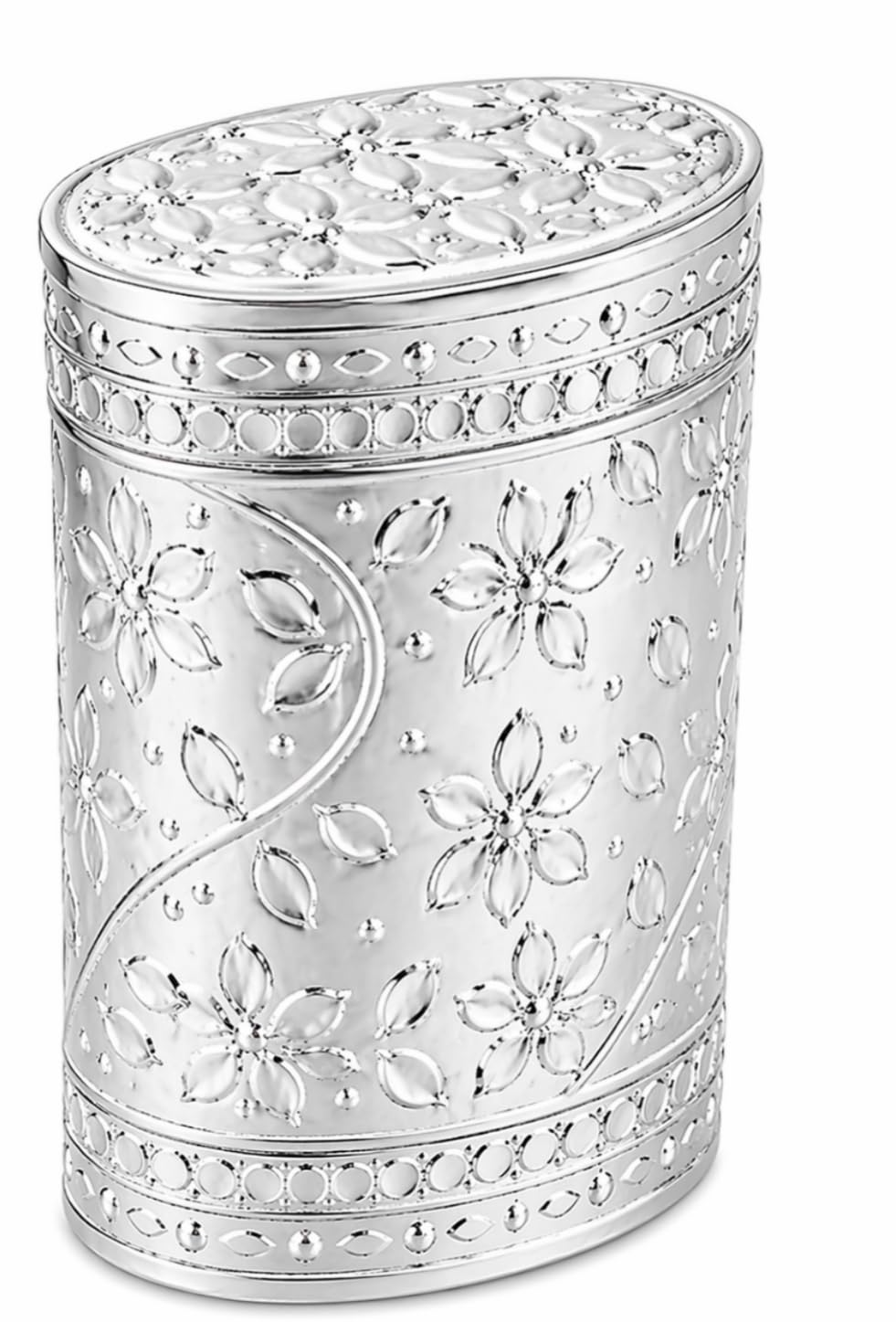 Oval Shape Chuna Dani Dabi Silver Plated White Metal Empty Tobacco Chunauti Khaini Lime Dibbi for Men Chandi Box Katha Dabbi Multipurpose Container, 6.5L X 2.5 Dia cm, 50ml Pack of (1)-image-40