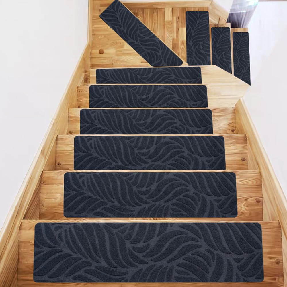 uoXHFdh set of 7, rectangular stair carpet, non-slip, modern for children, elders, pets(X)
