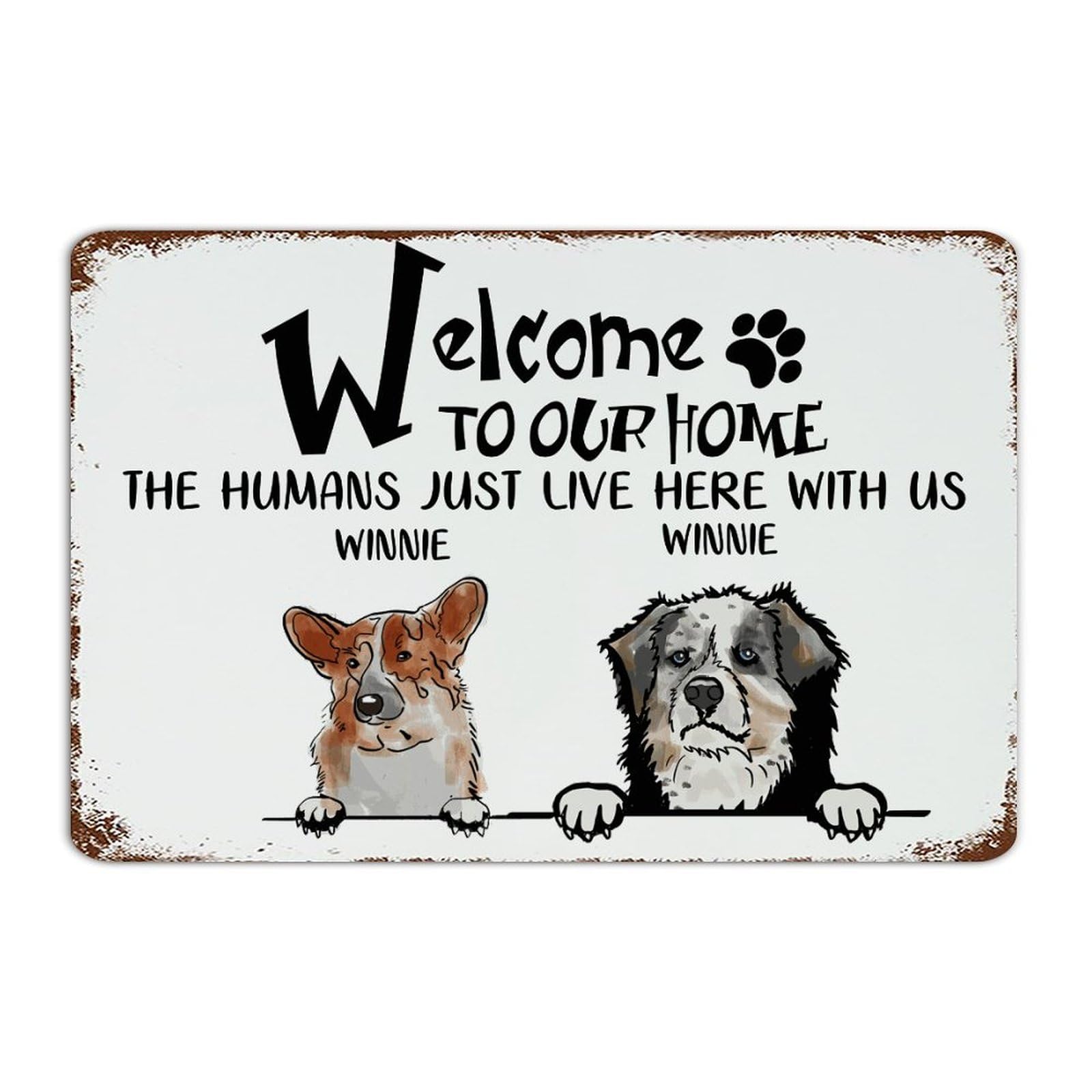 Plaque en métal personnalisée qui célèbre l'amour de nos animaux à la maison