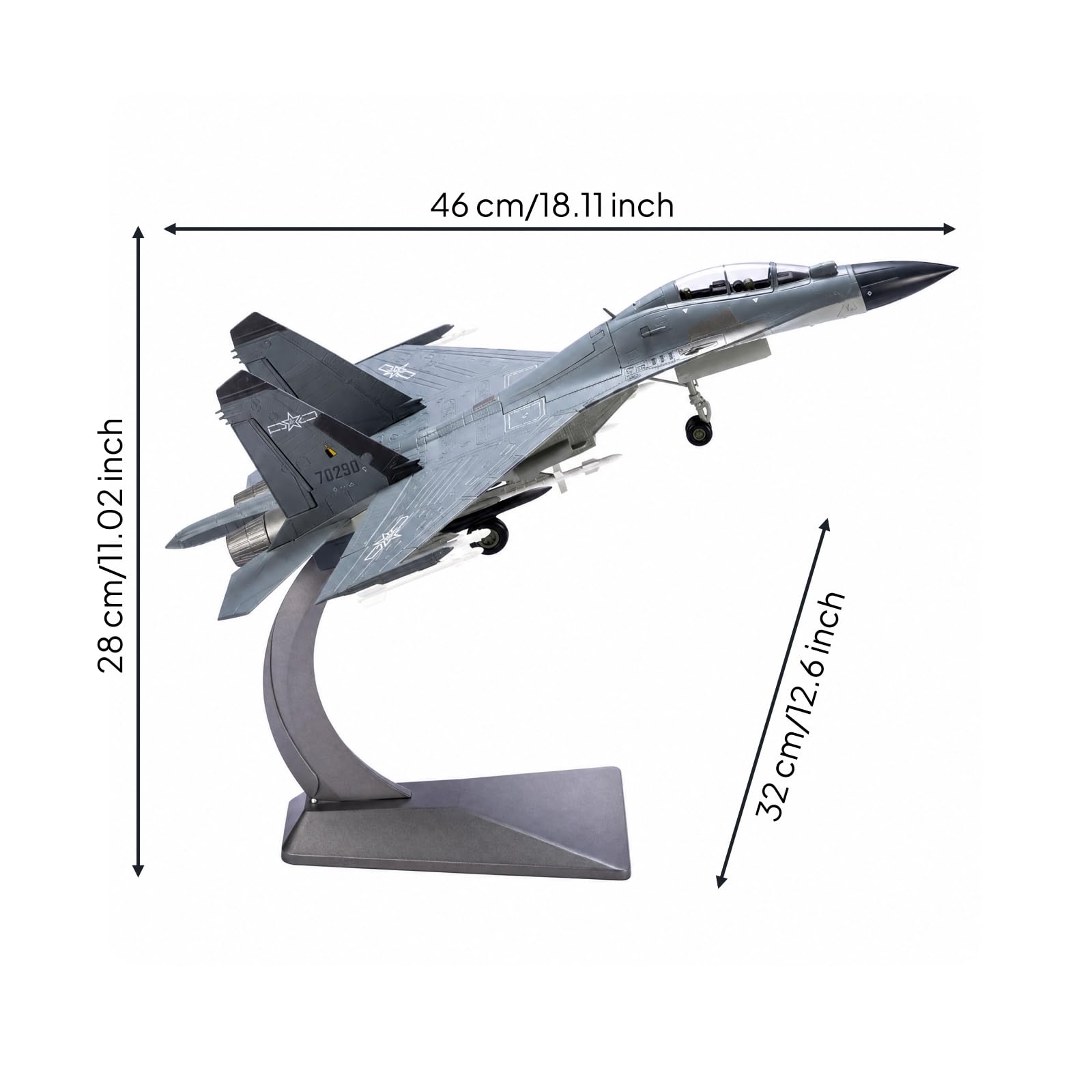 Modello di Aereo Militare con da Esposizione già Assemblato Modellino Statico di Aereo Militare Decorativo per Studio, Men, Stile B