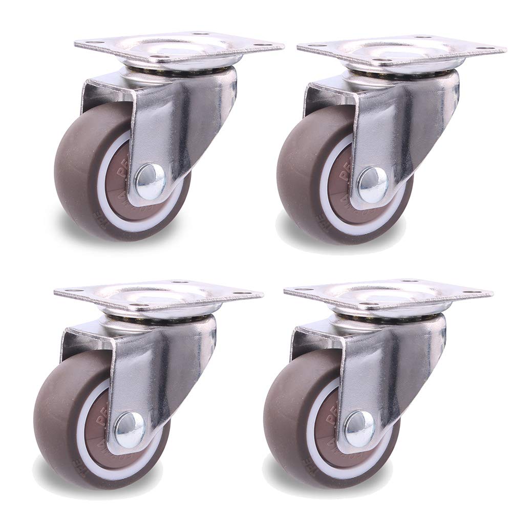 Kółka X4 Małe kółka gumowe 1′′/1,5′′/2′′ Obrotowe meble z hamulcem, odporne na zużycie, ciche koła (a+c 38 mm (1,5 cala))