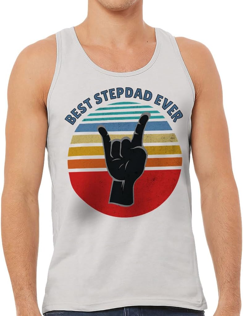 Best Stepdad Ever Tank - Cool Workout Tank - Colorful Jersey Tank