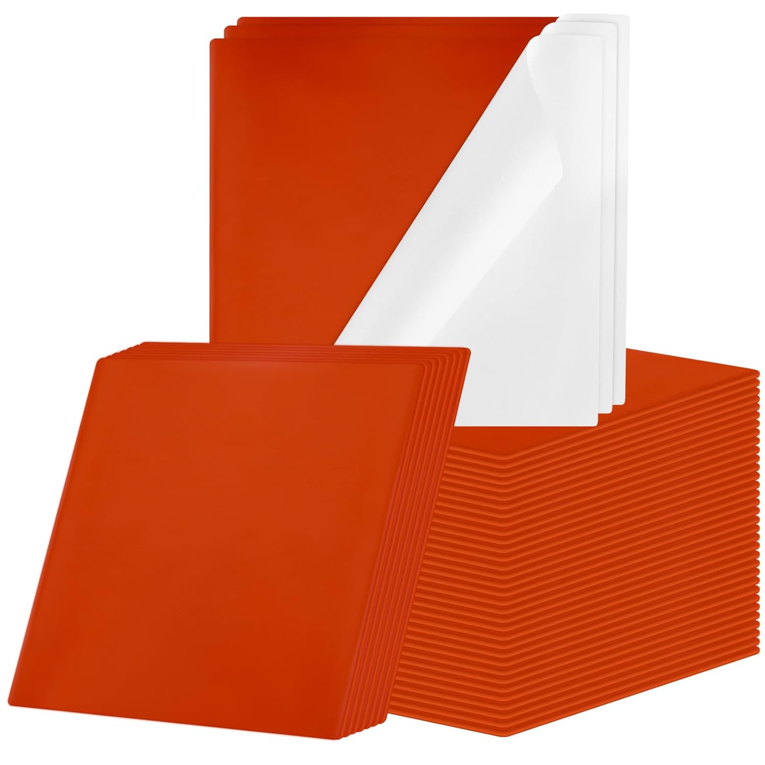 Amylove 60 Pcs Fire Putty Electrical Putty Pads Soundproofing Pads Fire Barrier Moldable Firestop Adhesive for Wall Openings Electrical Box, Red (7" x 7") 60 7" x 7"