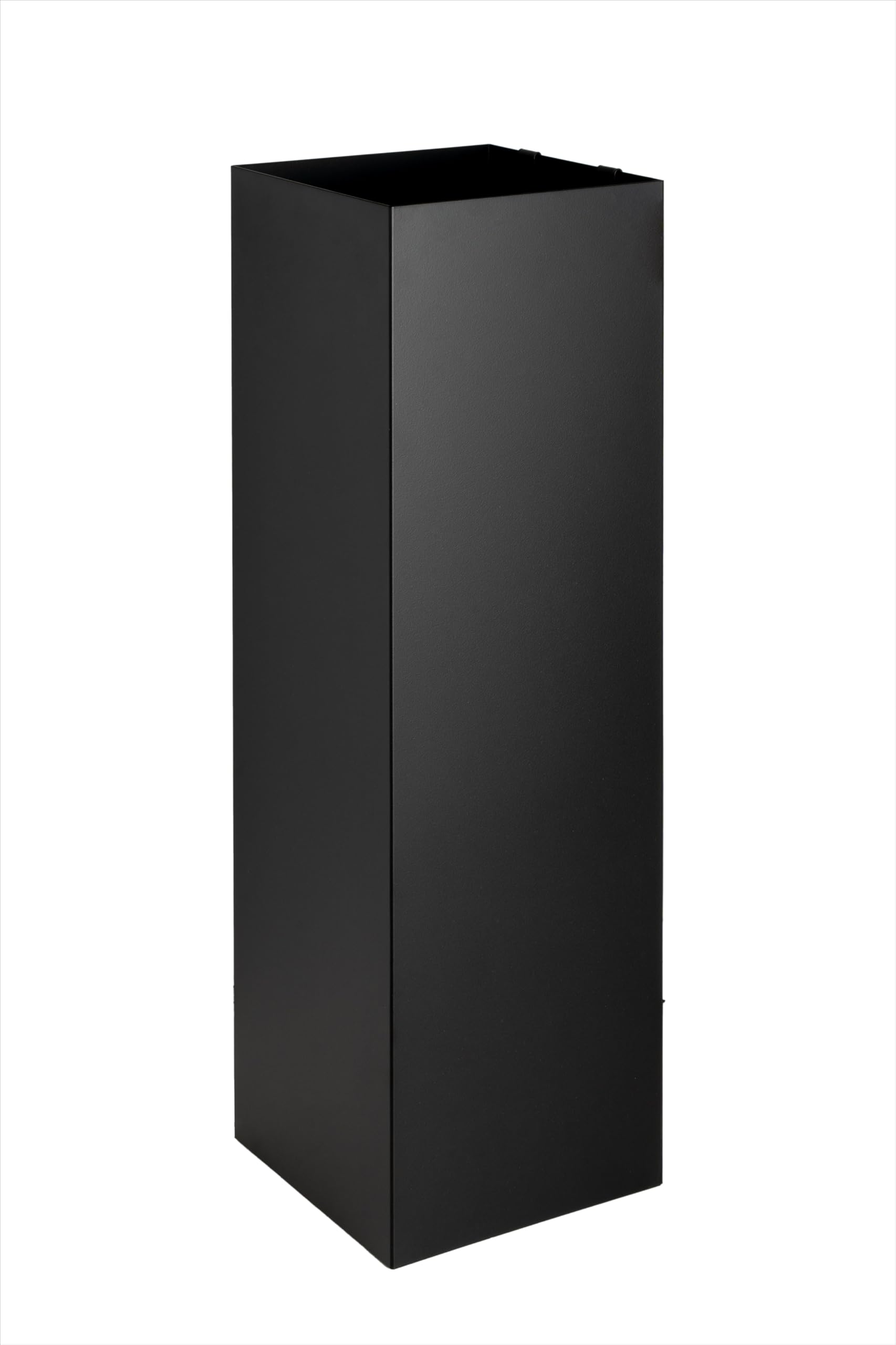 Paragüero con diseño moderno de metal para el hogar y la oficina, soporte de diseño, negro, 2 ganchos, 2 bandejas de recogida de agua extraíbles, 15,5 x 15,5 x 49 cm, cuadrado, paragüero