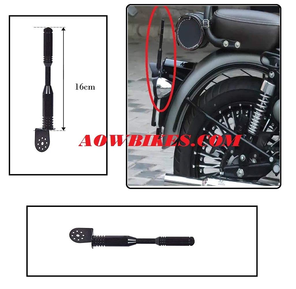 AOW Universal Black Sporty Antenna for Royal Enfield Electra 350 - Image 4 thumbnail
