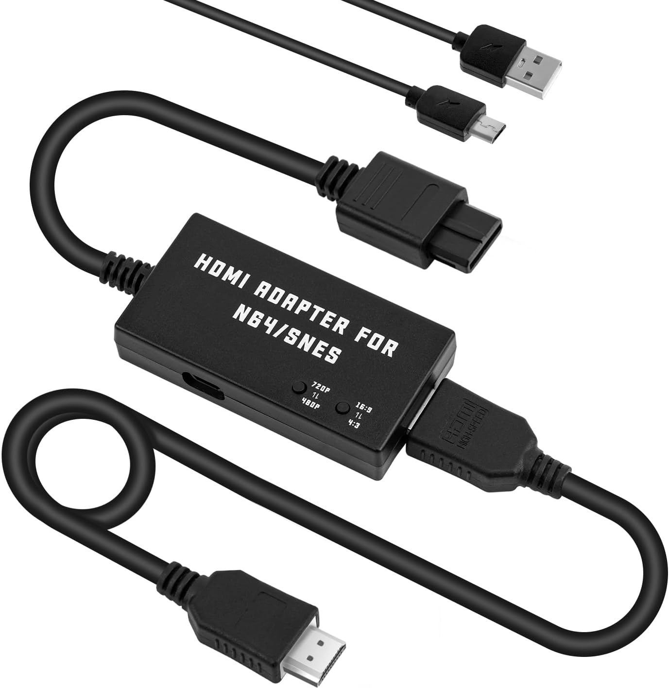 Mcbazel N64 To HDMI Converter, HDMI Cable for N64/SNES Console to HDTV Support 480/720p/ Stereo audio/ 16:9/4:3 Aspect Ratio