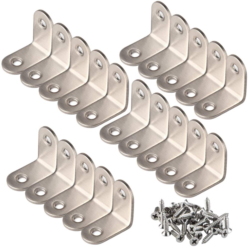 Buy YEWLACA 20pcs L Bracket Corner Brace 30mmx30mm Stainless Steel 90