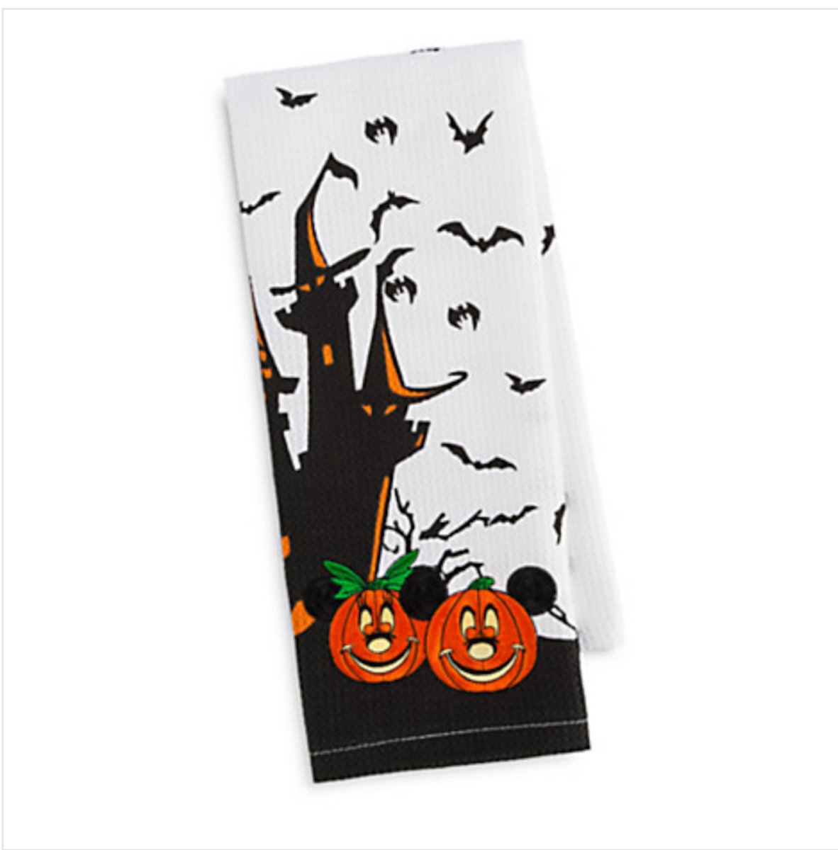 Disney Parks Mickey Minnie Mouse Pumpkin Halloween Kitchen Dish Towel Set of 2