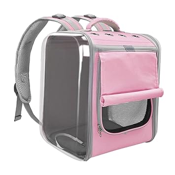 Meri Shopp Pet Carrier Backpack Cat Dog Breathable Carry Bag for Outdoor Travel Pink
