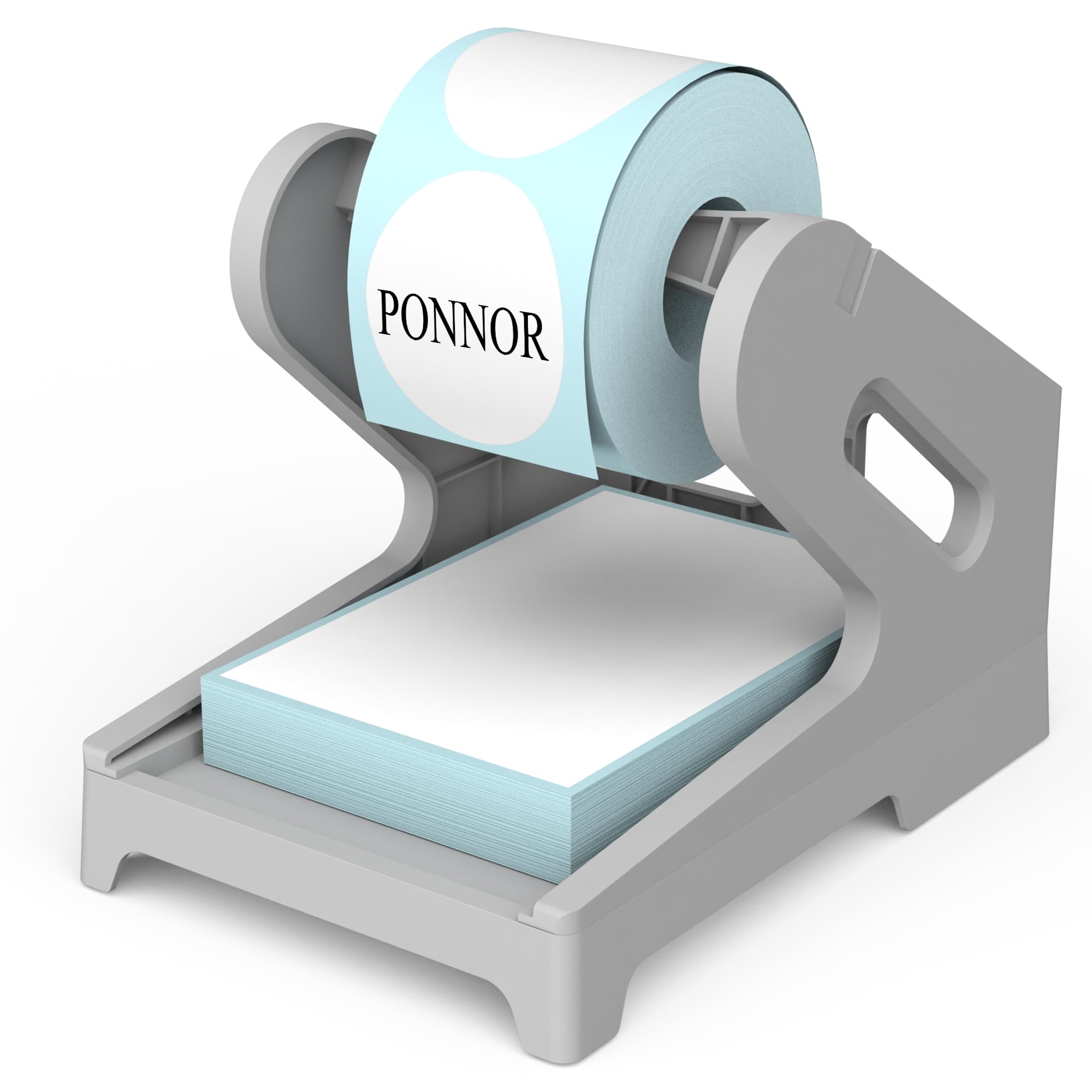PONNOR Label Holder for Rolls and Fanfold Labels Shipping Labels Stand Desktop Thermal Printer DIY Accessory Business Supplies for Home, Office(Grey)