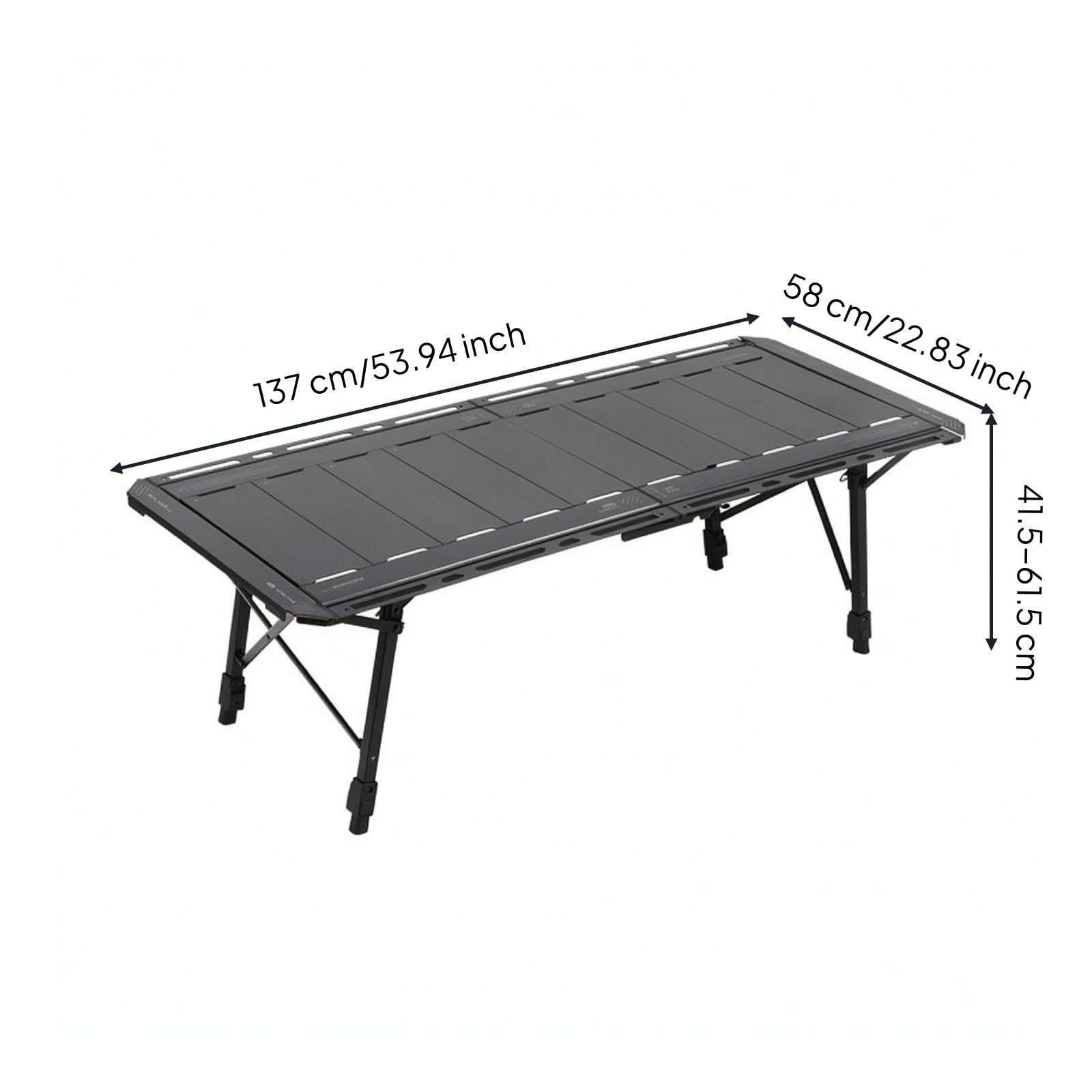perfk Tavolo Pieghevole da Campeggio con Design Espandibile Personalizzabili per Preparazione Pasti E Riposo Attrezzatura in Viaggio con Struttura in Alluminio Antiruggine, 3.5 Unità, color to 4