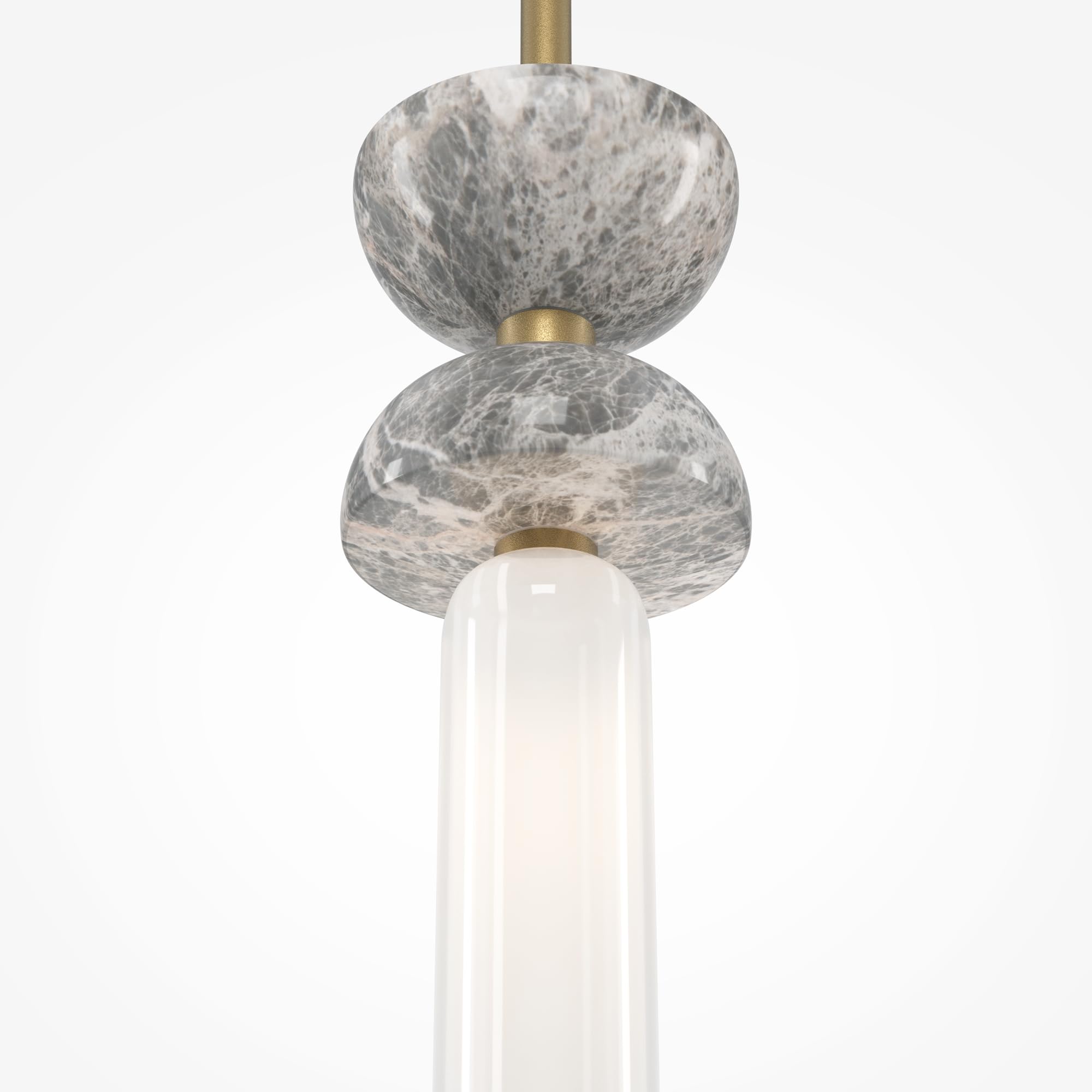 Lampada a Sospensione Kyoto in Metallo Oro e Cristallo Grigio per Soggiorno, Cucina, Camera da Letto, Sala da Pranzo, Ufficio