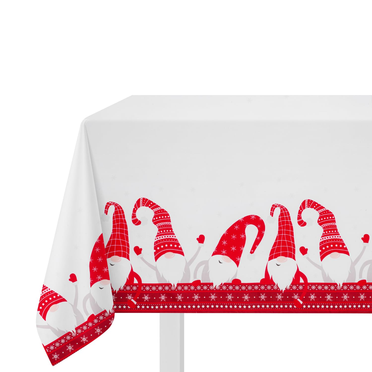 KASANOVA 1 dirt-repellent tablecloth CM140 x 180 white gnomes, polyester, 70.9 x 55.1 inch (Rectangular)