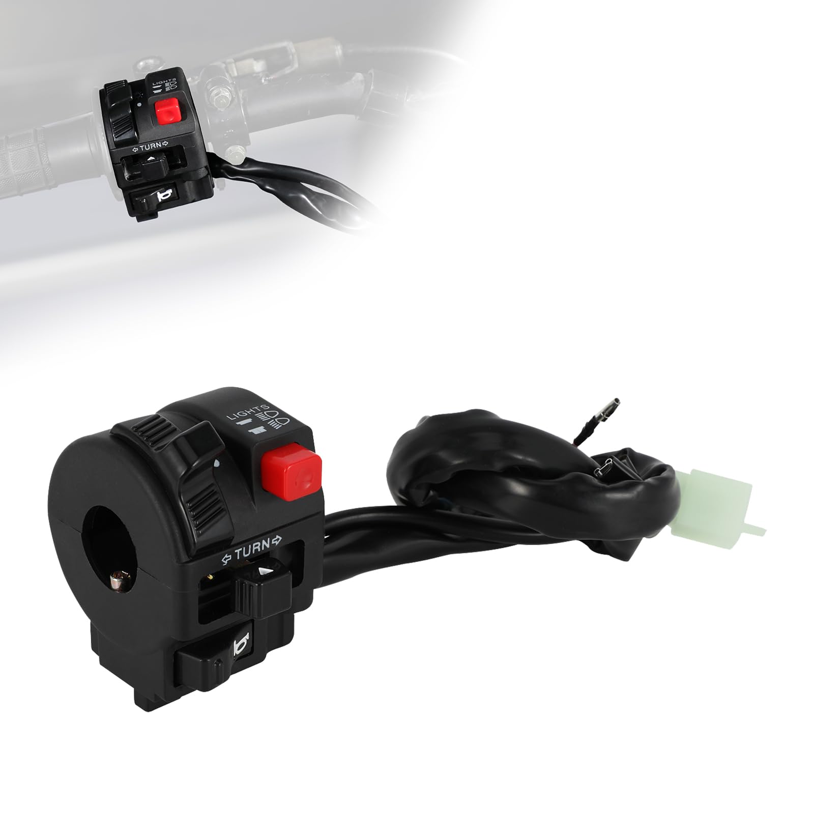 BAOUFF Dirt Bike Handlebar Switch for Hawk 250,Left Electric Motorcycle Light Turn Signal Horn Button for Hawk250