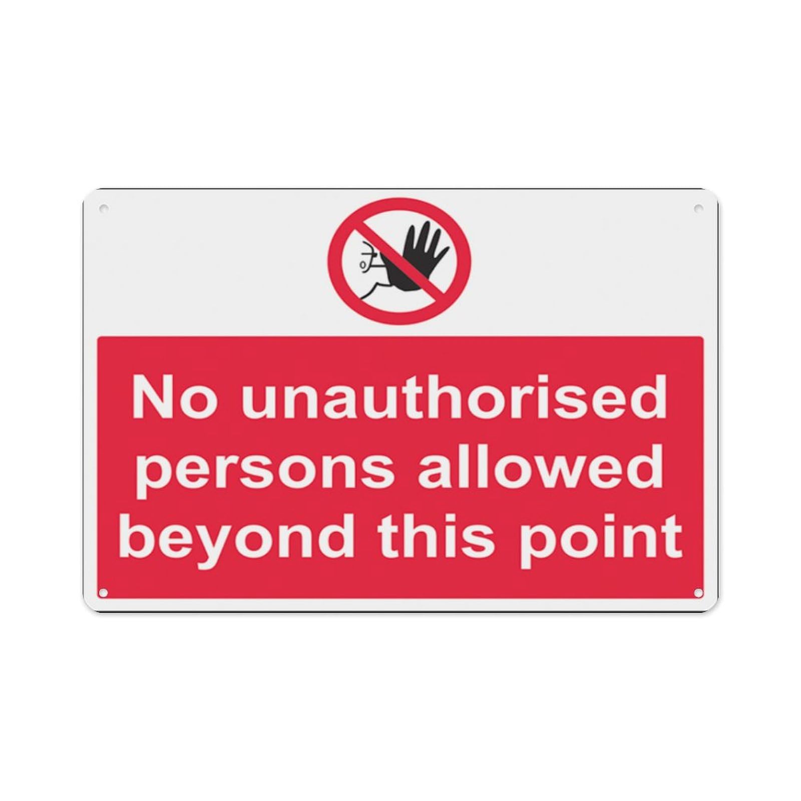 peiyeety No Unauthorised Persons Allowed Aluminum Tin Warning Signs For Home Outdoor Garden 12X16 Inches