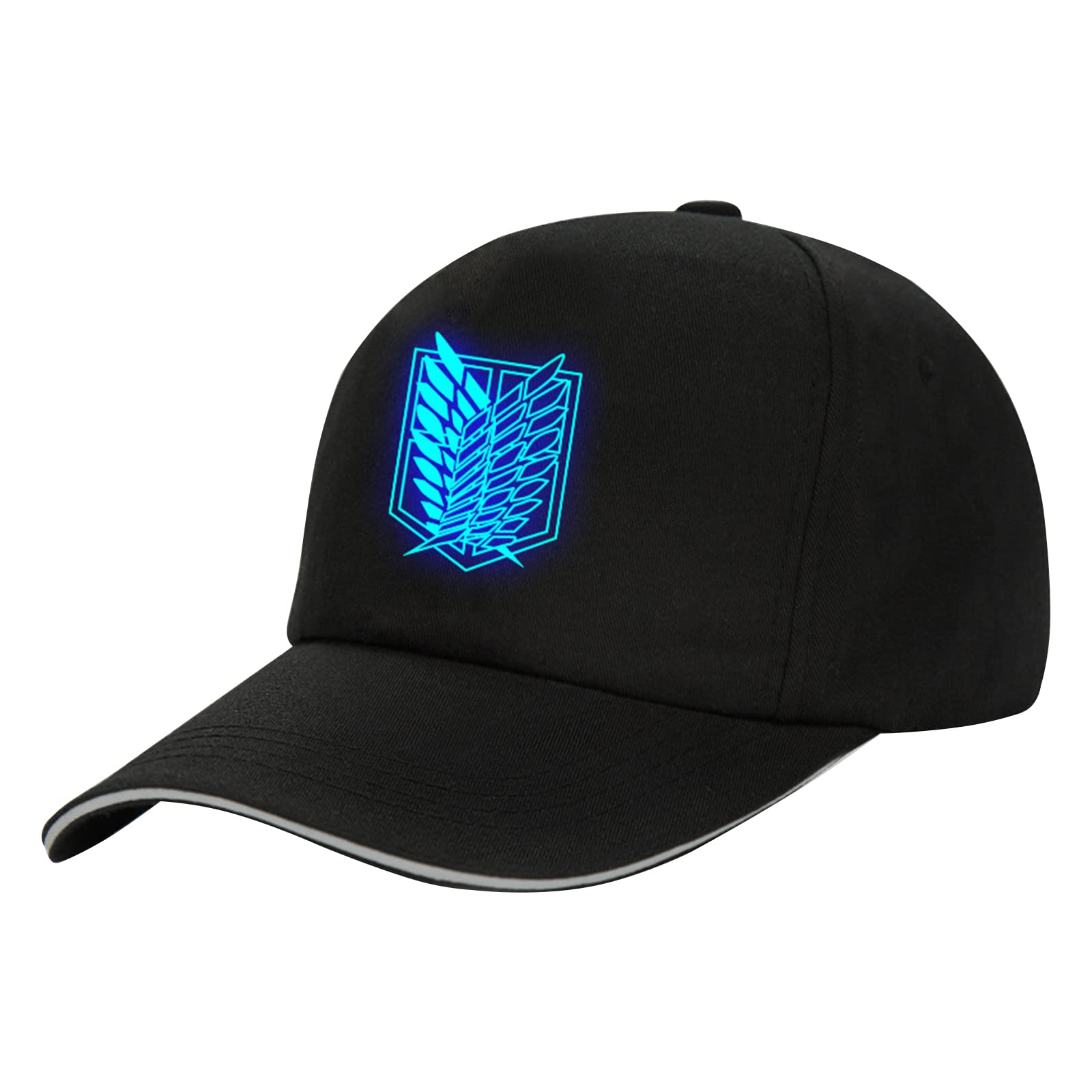 Anime Baseball Cap, Low Profile Baseball Cap Adjustable Cotton Baseball Caps for Outdoor Travel Hiking Black, 3X-Small