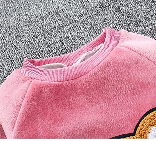 Image of Bold N Elegant Cotton Blend Cute Cartoon Bear Graphics Winter Warm Sweatshirt Hood Jacket And Jogger Pant 3 Pc Layering Clothing Set For Infant Toddler Kids