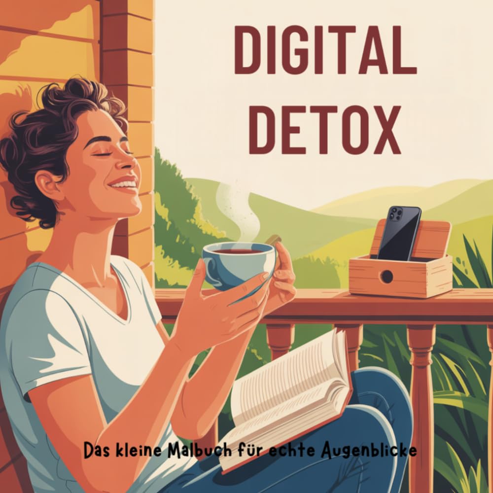 Digital Detox - Das kleine Malbuch für echte Augenblicke: 24 analoge Szenen zum Entspannen & Abschalten | Malbuch gegen Stress für mehr Achtsamkeit