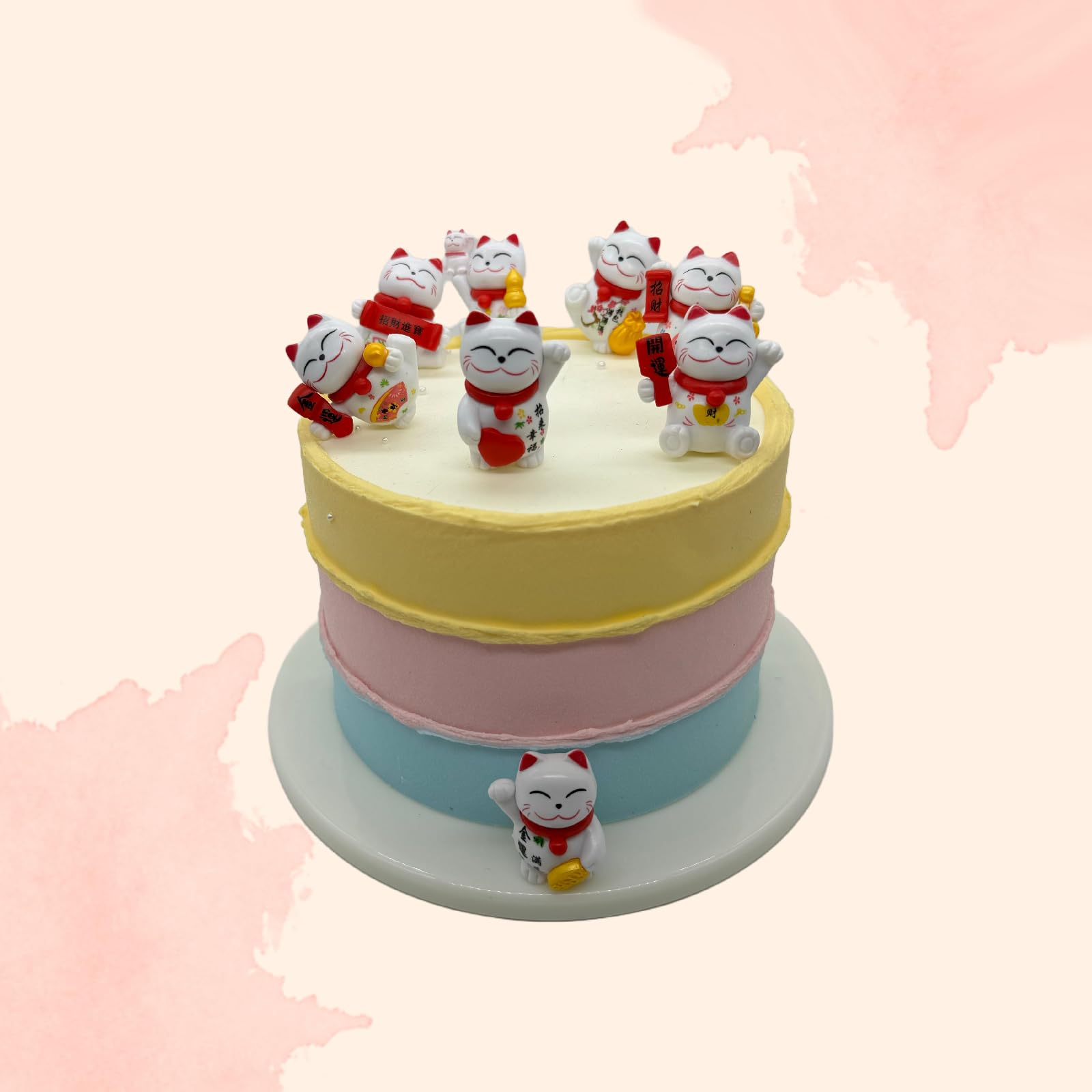 フィギュア　ラッキーキャット Amazon.co.jp: かわいいラッキーキャットフィギュア8体、動物の