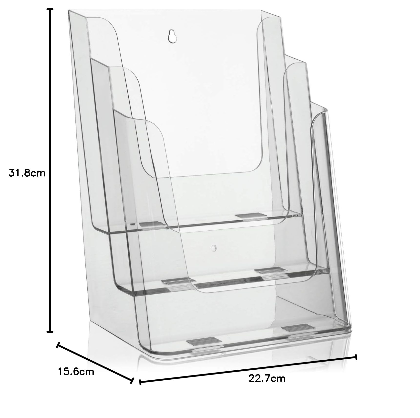 VITAdisplays® Expositor para folletos (DIN A4, 3 niveles), transparente (NE-240)