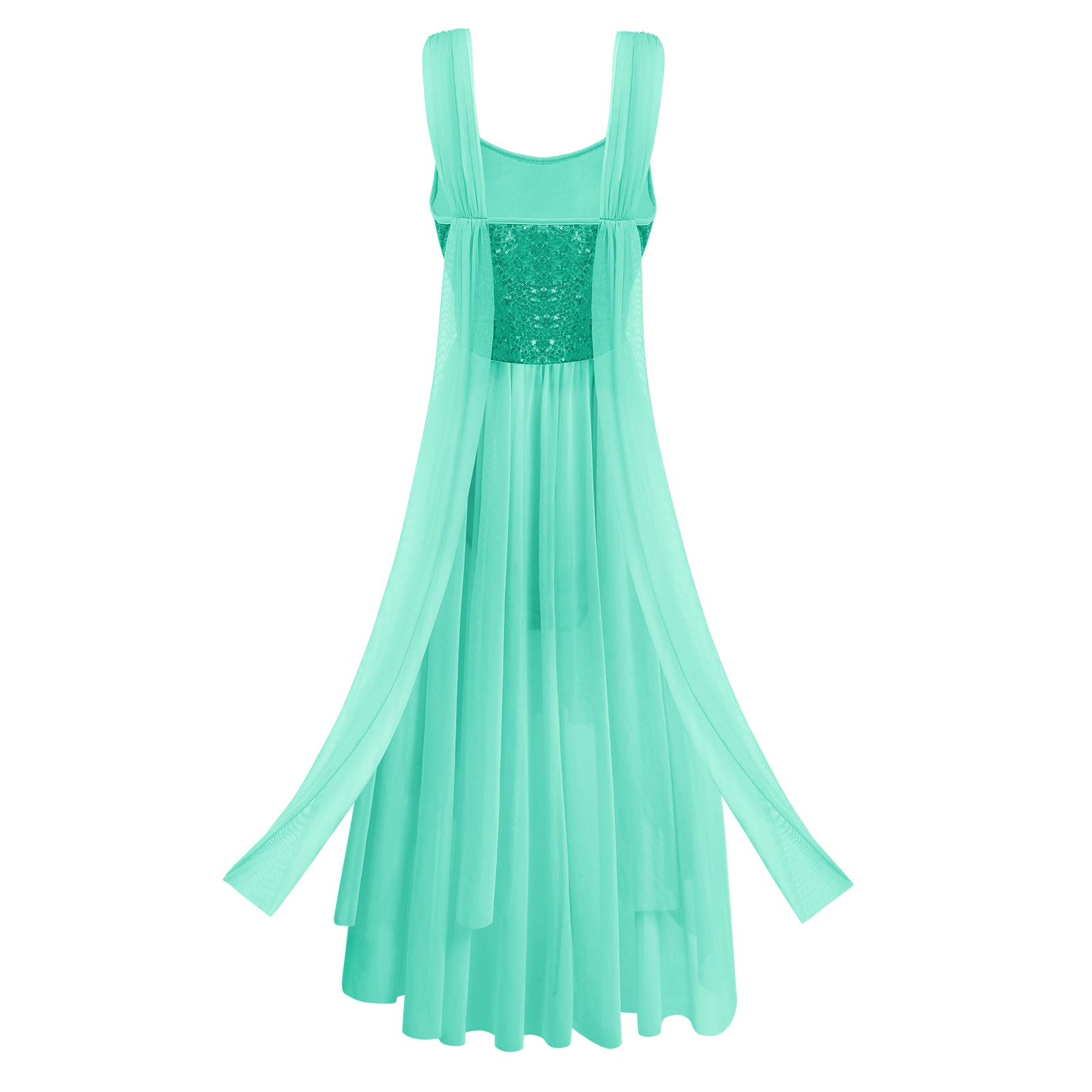 IBTOM CASTLE Vestido de Danza Ballet Mujer Broche de Lentejuelas Maillot Patinaje Artistico Ballet Lírica Contempornánea Praise Danza Vestido de Fiesta Cola de Golondrina Maillot de Danza