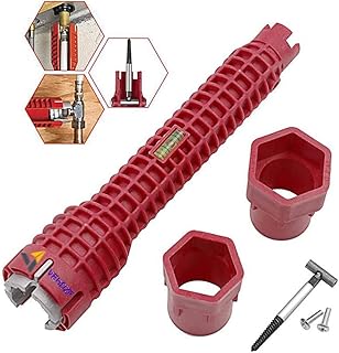 Basin Wrench, 8 in 1 Sink Wrench Faucet Plumbing Tool, Double Head Sink Installer Tool for Pipe and Tub Drain Removal Nut Wrench