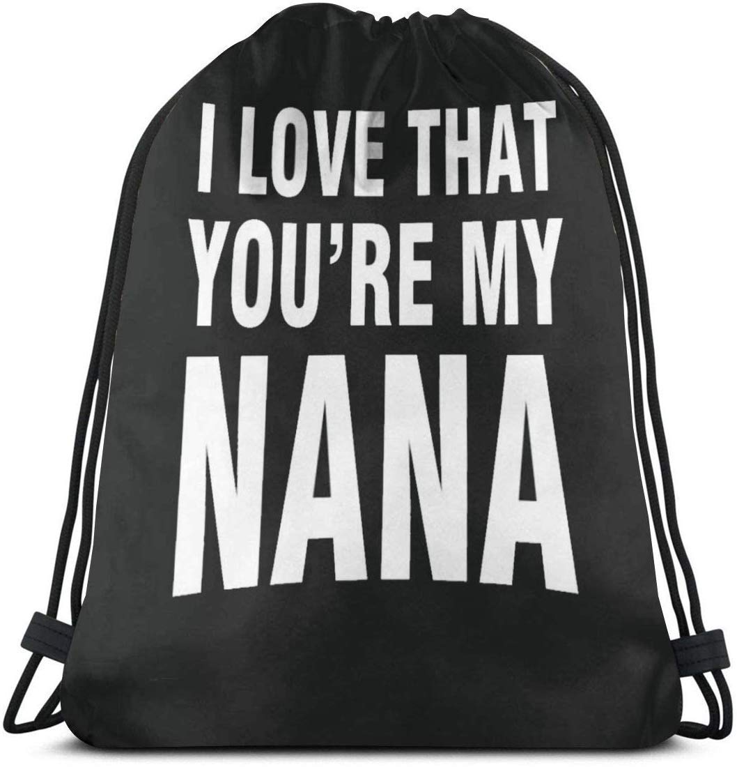 New Era Shop I Love That You'Re My Nana 3D Print Drawstring Backpack Rucksack Shoulder Bags Gym Bag For Adult 16.9"X14"