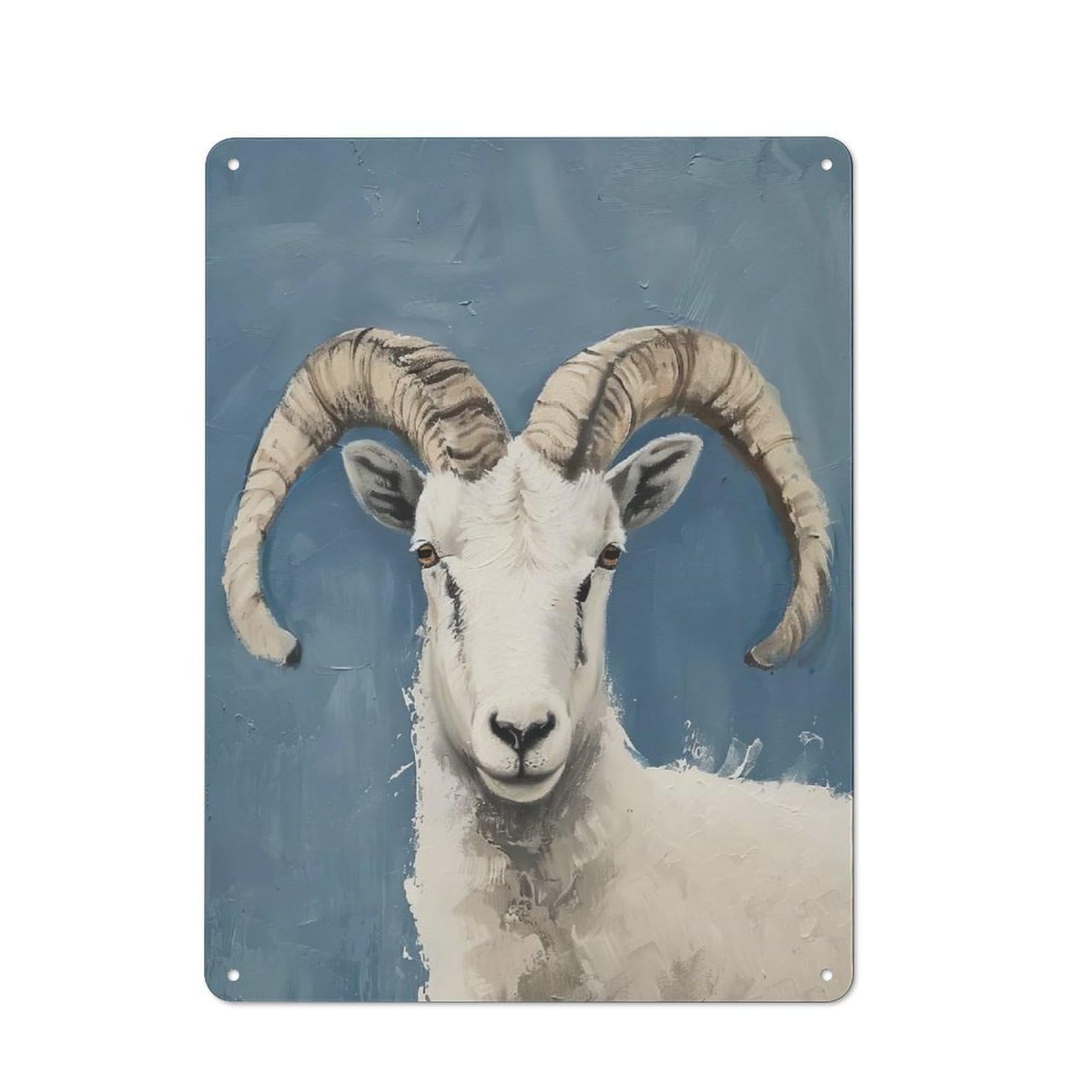Junmoney Bighorn Sheep Portrait Retro Metal Plaque 40X30cm For Studio Or Craft Room, For Vintage Wall Decor Fans, For Kitchen And Home Bar Decor